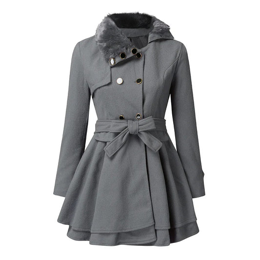 Talia | Chic Trench Coat with Sustainable Fur
