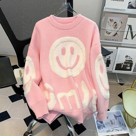 Sienna | Cheerful Oversized Smiley Sweater for Women