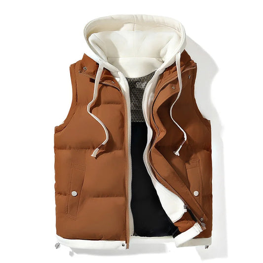 Soft Shell Hooded Puffer Vest
