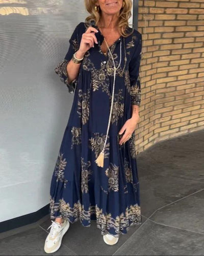 ANNE | Vintage Loose V-Neck Dress