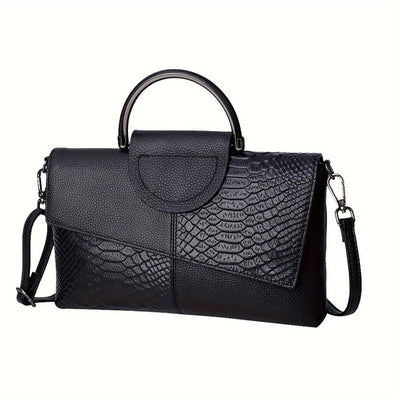 Cassandra | Opulent Crocodile-Patterned Handbag