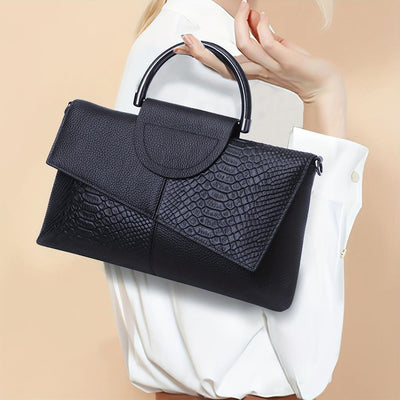 Cassandra | Opulent Crocodile-Patterned Handbag