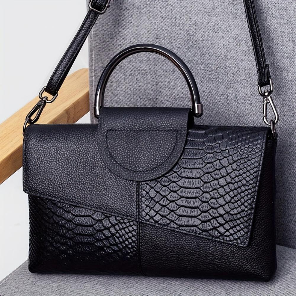 Cassandra | Opulent Crocodile-Patterned Handbag