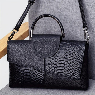 Cassandra | Opulent Crocodile-Patterned Handbag