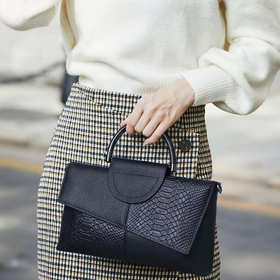 Cassandra | Opulent Crocodile-Patterned Handbag