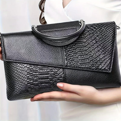 Cassandra | Opulent Crocodile-Patterned Handbag