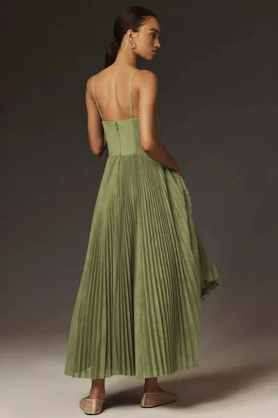 Claire | Elegant Pleated Tulle Dress with Asymmetric Draping