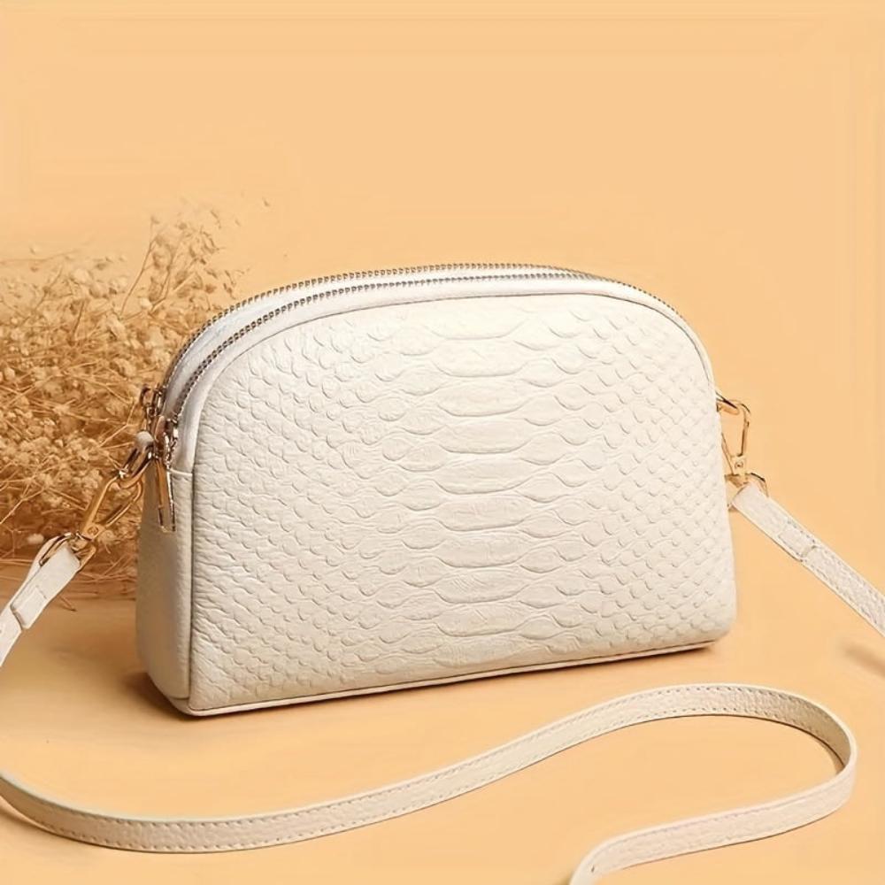 Cora | Chic Faux Leather Mini Crossbody Bag with Crocodile Texture