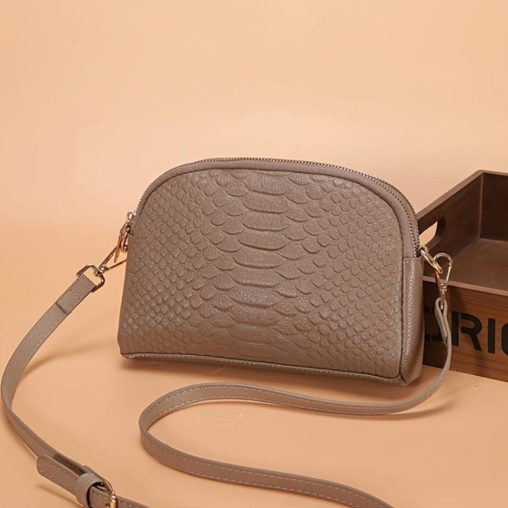 Cora | Chic Faux Leather Mini Crossbody Bag with Crocodile Texture