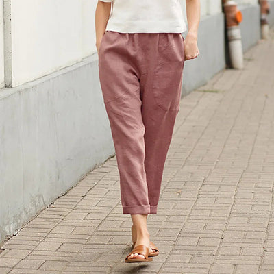 Esryn | Comfortable Elastic Waist Cotton Pants