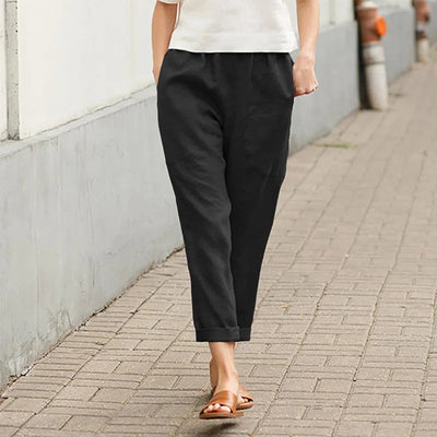 Esryn | Comfortable Elastic Waist Cotton Pants