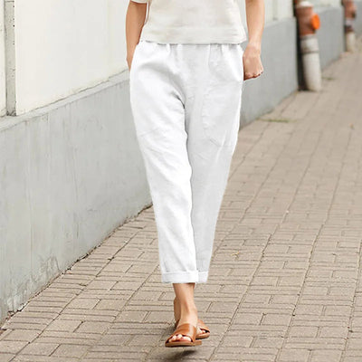 Esryn | Comfortable Elastic Waist Cotton Pants