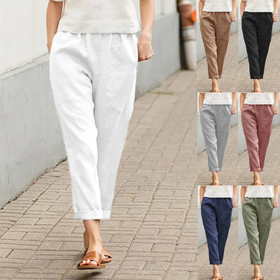 Esryn | Comfortable Elastic Waist Cotton Pants