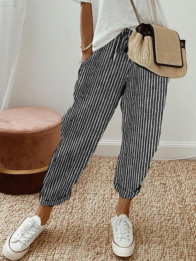 Fawnelle | Casual Cotton Linen Wide Pants