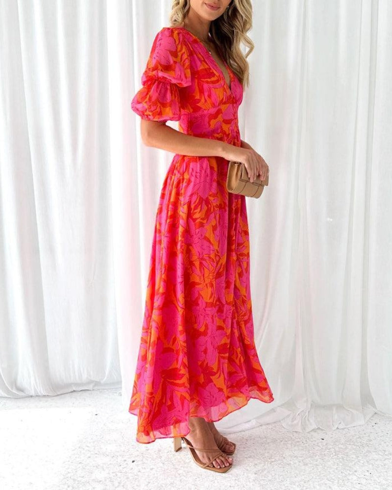Gabby | Rose Red Maxi Dress