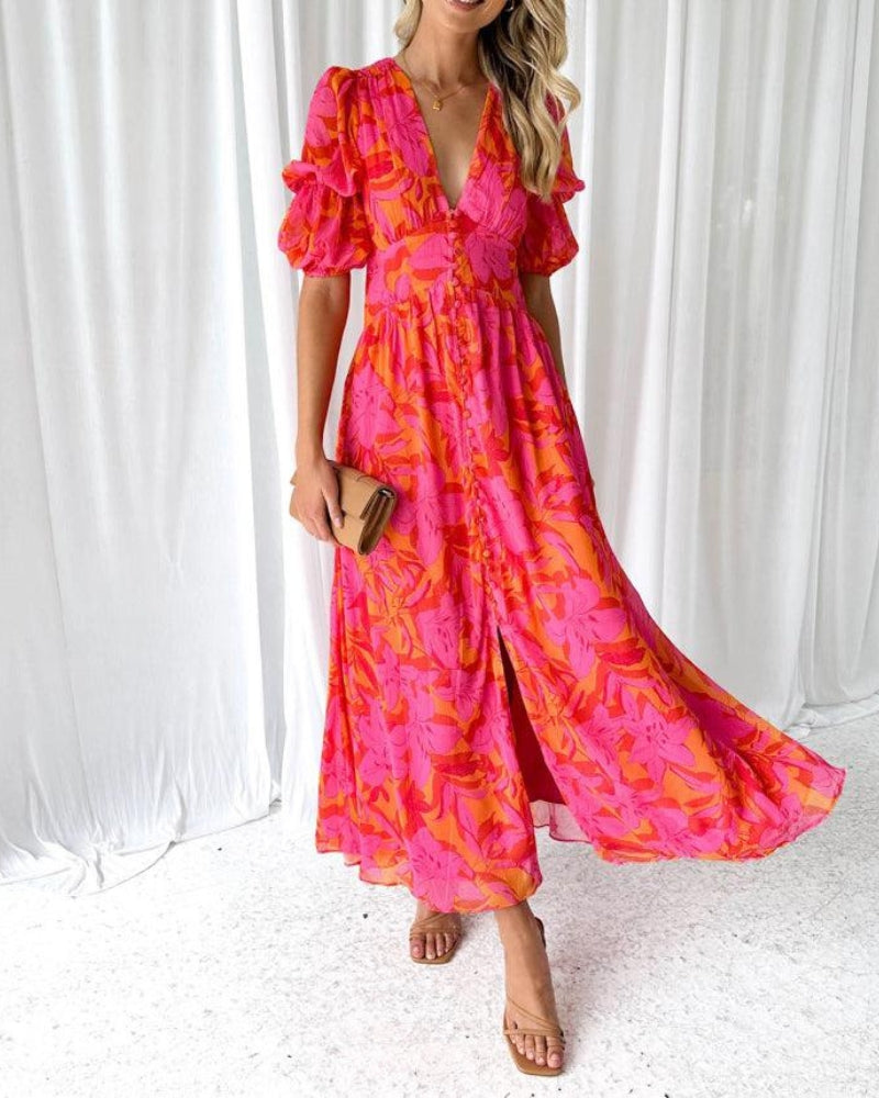 Gabby | Rose Red Maxi Dress