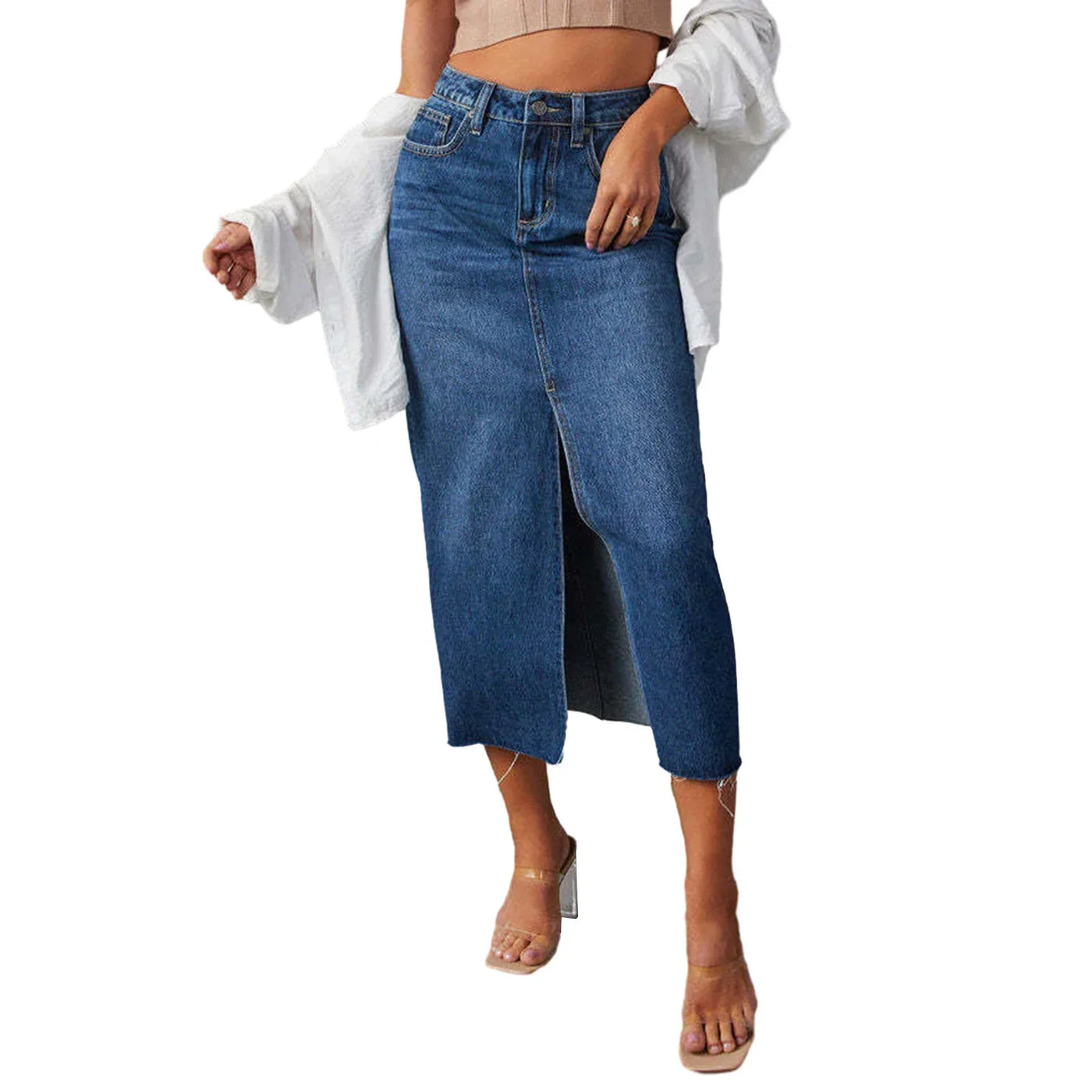 Luna | Chic Denim Skirt with Side Slit