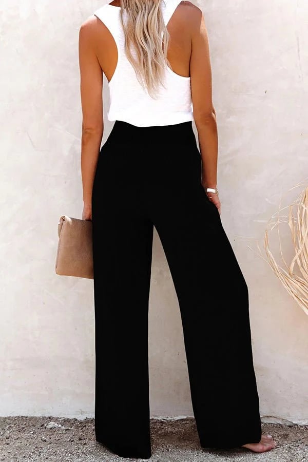 Lyxie | High-Waisted Loose Straight Trousers