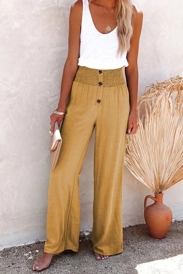Lyxie | High-Waisted Loose Straight Trousers