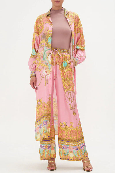 Mermaid Motel | Unique Print Long Sleeve Casual Shirt & Elastic Waist Pants Set