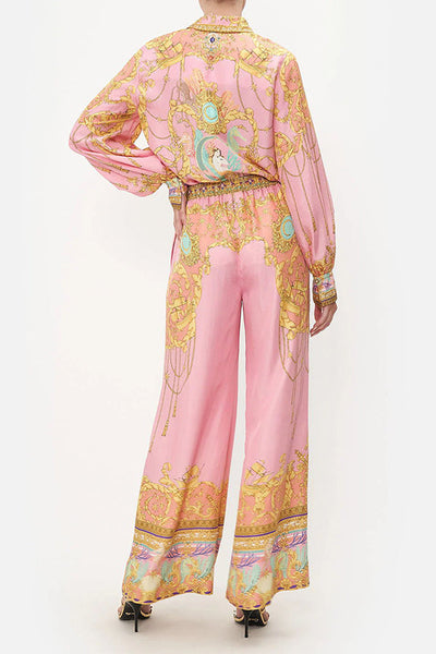 Mermaid Motel | Unique Print Long Sleeve Casual Shirt & Elastic Waist Pants Set