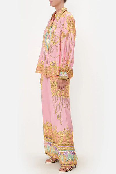 Mermaid Motel | Unique Print Long Sleeve Casual Shirt & Elastic Waist Pants Set