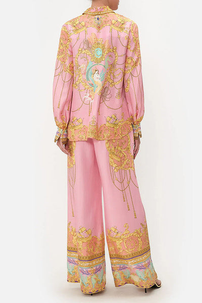 Mermaid Motel | Unique Print Long Sleeve Casual Shirt & Elastic Waist Pants Set