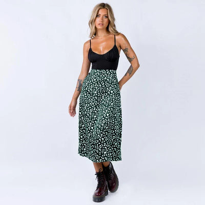 Mira | Chic Printed Midi Skirt with Slit
