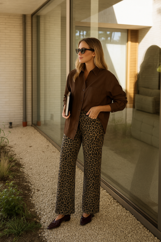 NADINE | THE LEOPARD FLARED PANTS