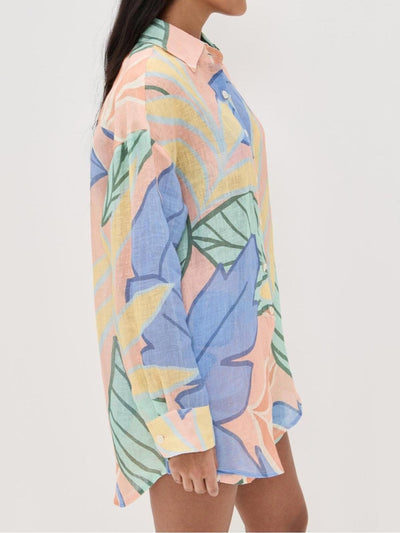 Playa Boyfriend | Tropical Leaf Printed Short Set