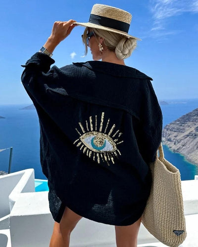 SORAYA | Casual Sequin Beaded Shirt