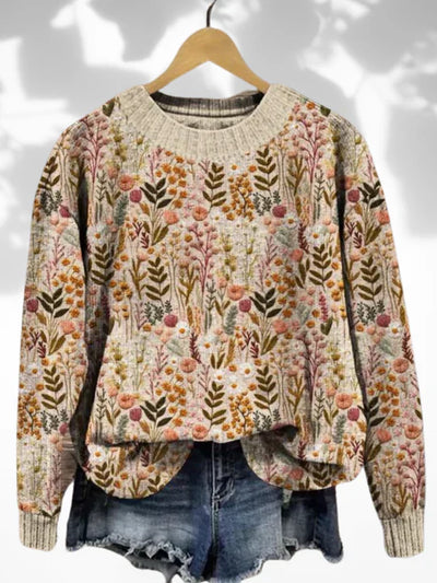 Seraphina | Cozy Floral Knit Sweater