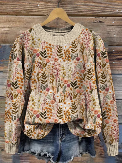 Seraphina | Cozy Floral Knit Sweater
