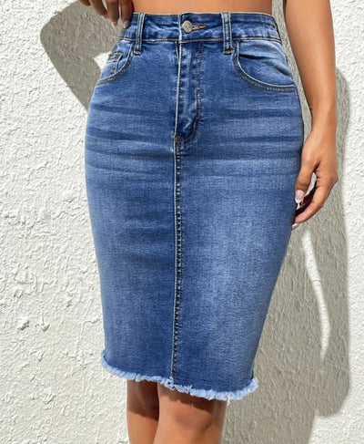 Tessa | Chic Casual Midi Denim Skirt