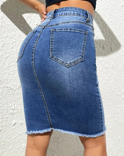 Tessa | Chic Casual Midi Denim Skirt