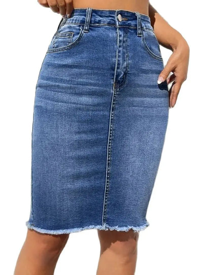 Tessa | Chic Casual Midi Denim Skirt