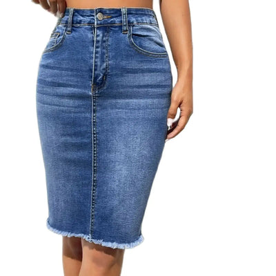 Tessa | Chic Casual Midi Denim Skirt